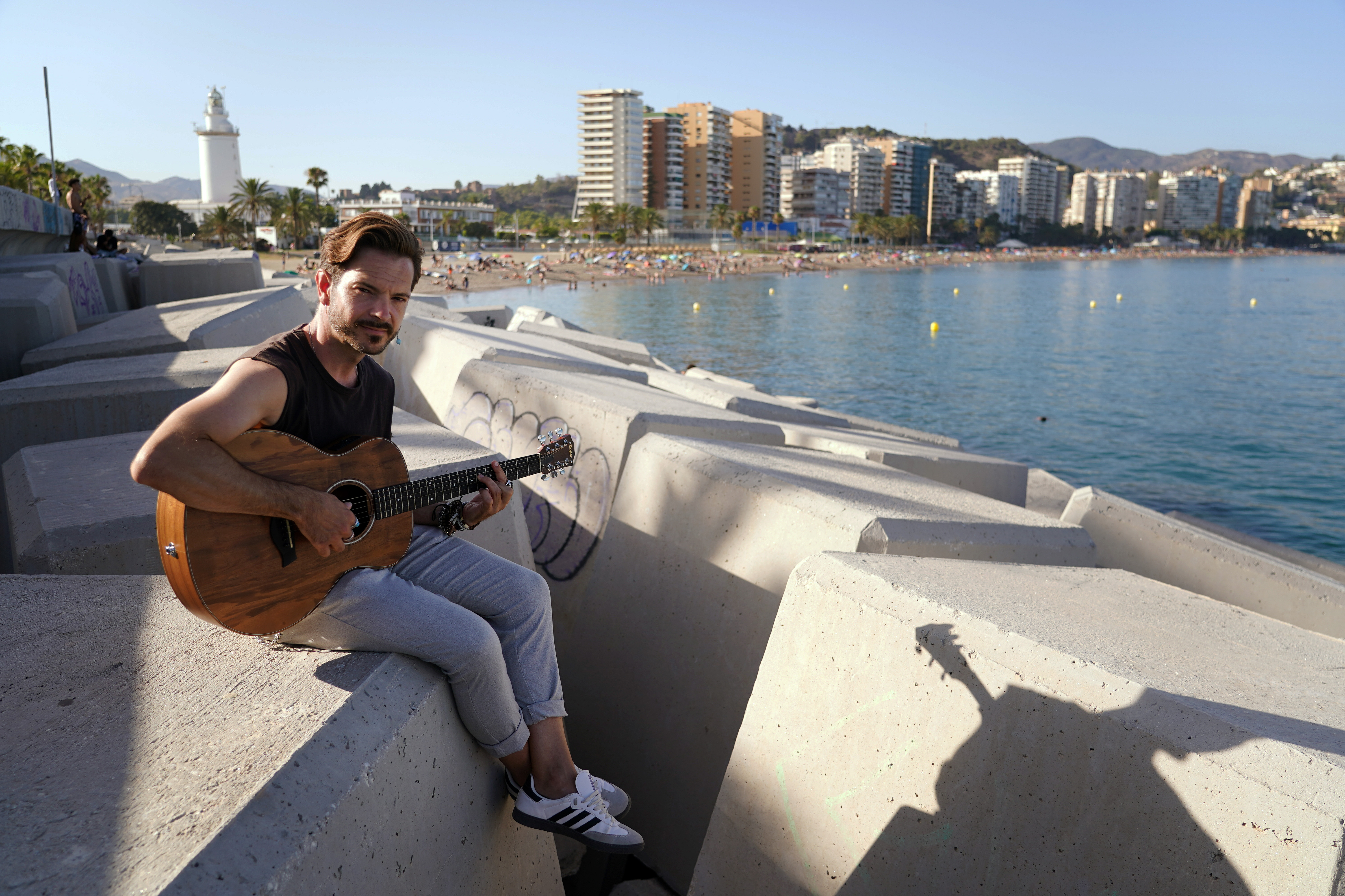 Crespo en la playa de La Malagueta