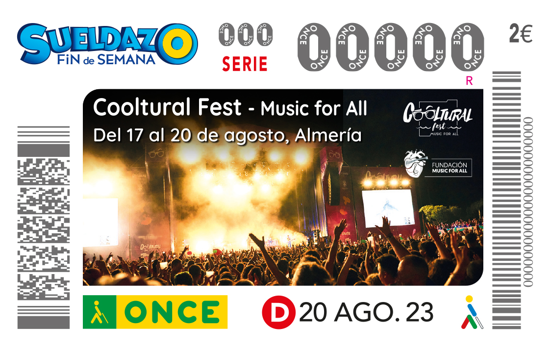 Cupón del 20 de agosto, dedicado al Cooltural Fest - Music for all de Almería