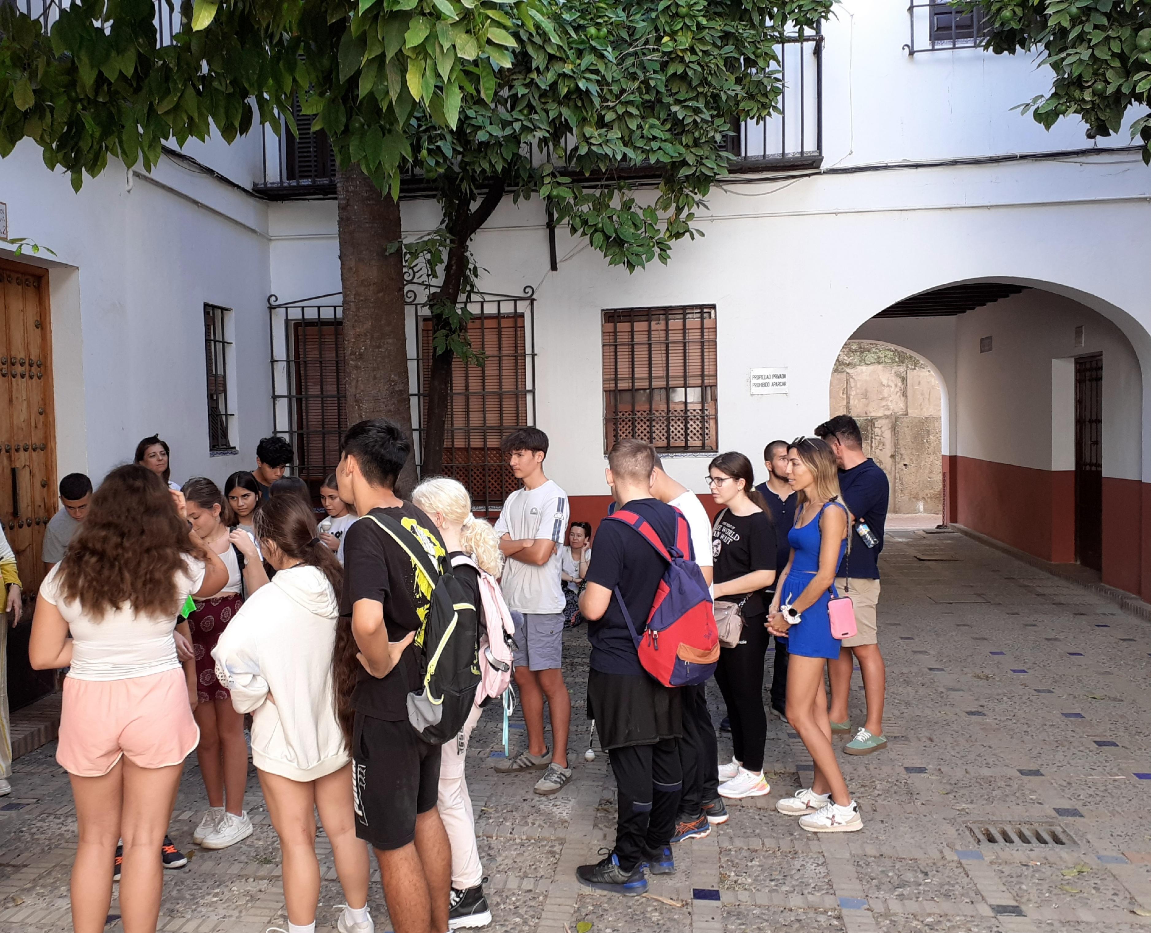 Un grupo de alumnos en el barrio de Santa Cruz