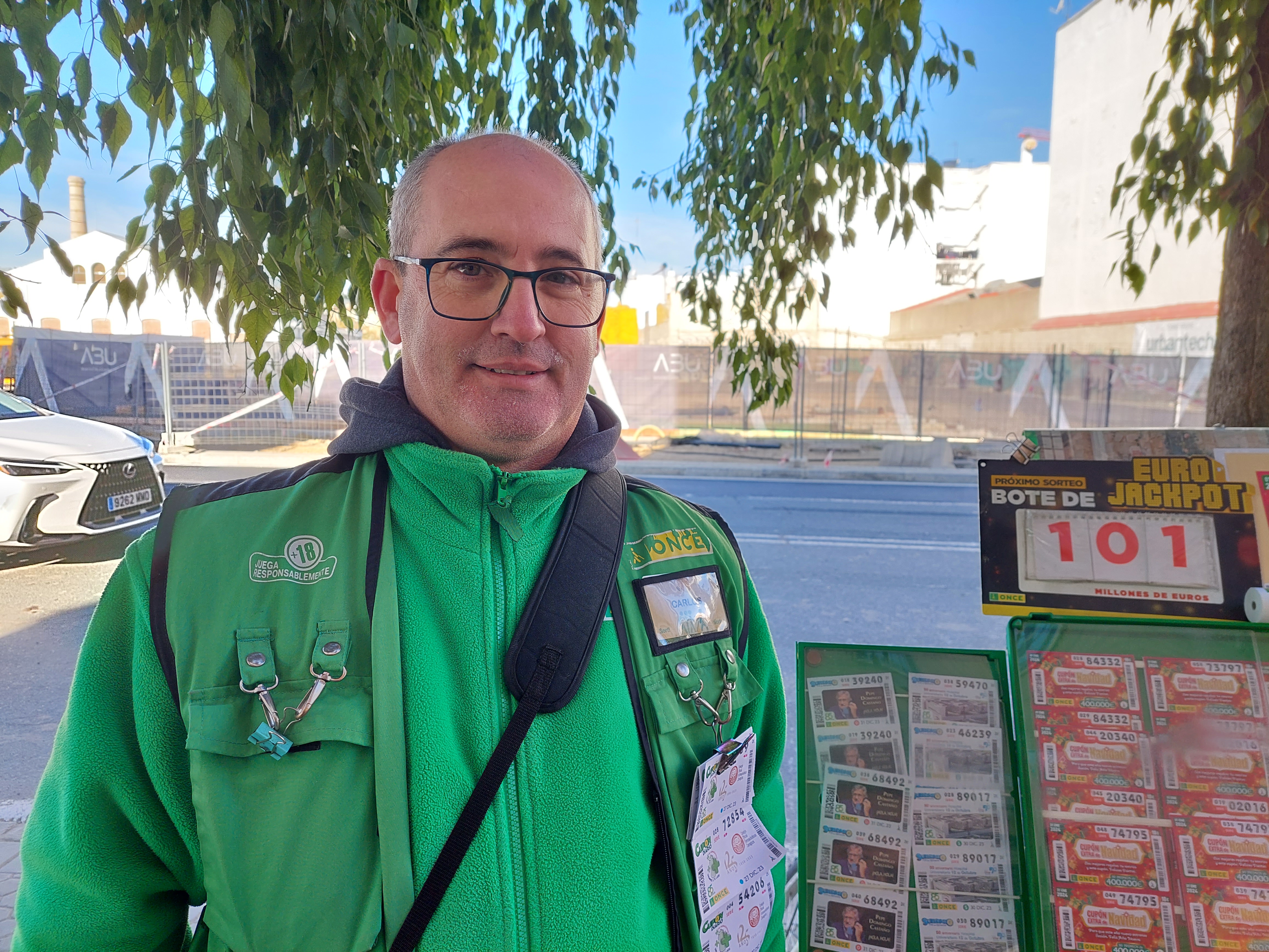 Carlos Salas, vendedor de la ONCE en Sevilla