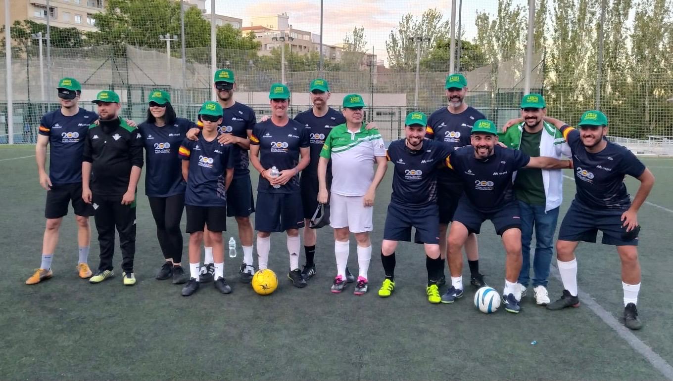 Partido de fútbol a ciegas con la pollicía nacional en Jaén