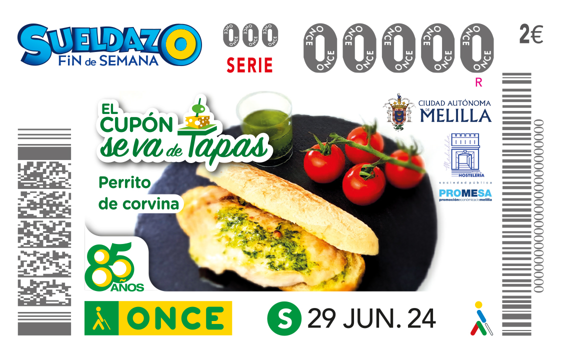 Sorteo del 29 de junio, dedicado a la tapa perrito de corvina de Melilla