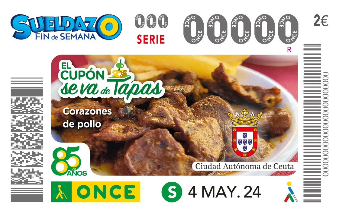 Sorteo del 4 de mayo, dedicado a la tapa 'Corazones de pollo', de Ceuta