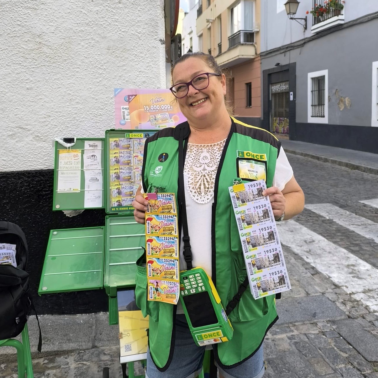 Mari Carmen González, vendedora de la ONCE en Cádiz