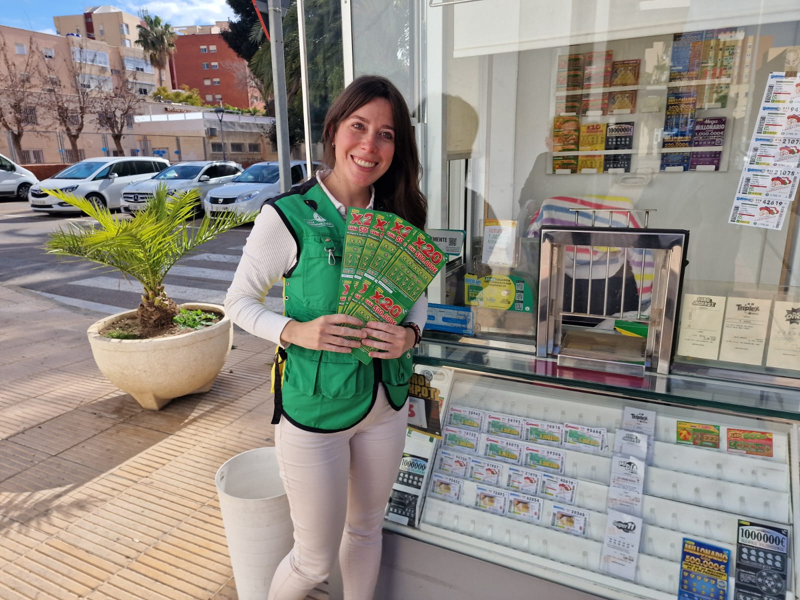 Marini Guirado, vendedora de la ONCE en Almería