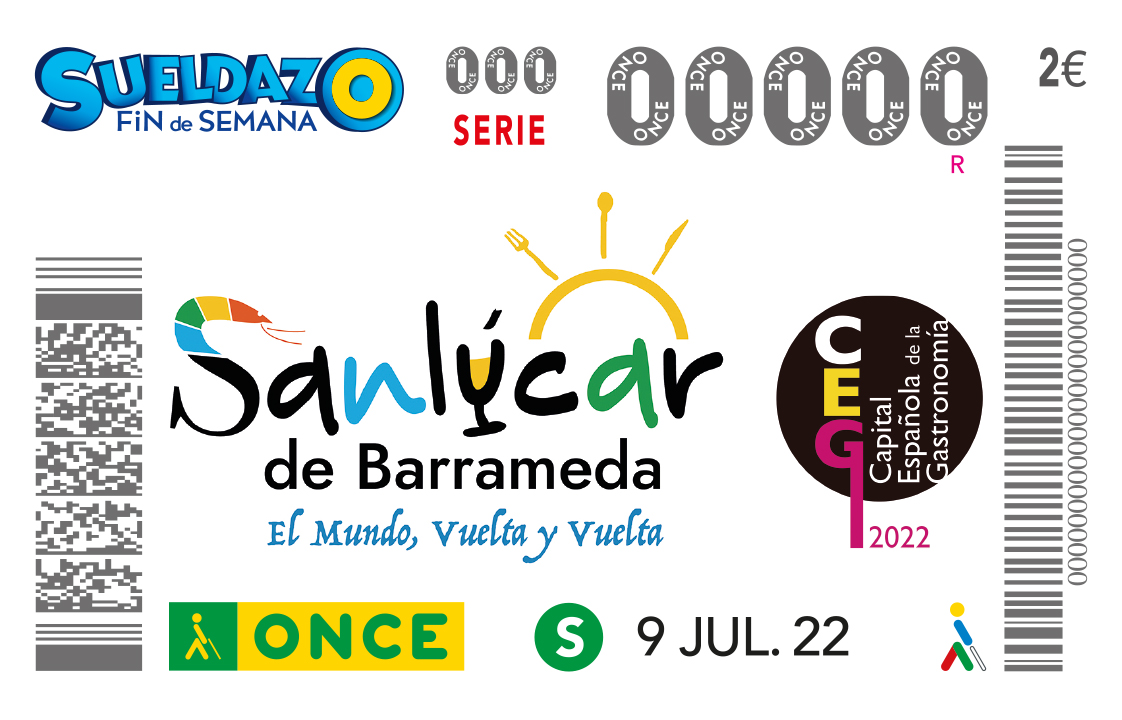 Sorteo del 9 de julio, dedicado a Sanlúcar de Barrameda como Capital Gastronómica de España en 2022