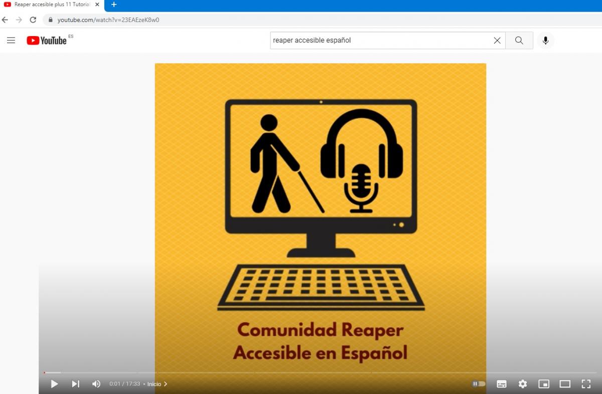 Imagen del Canal de YouTube de Reaper Accesible en Español