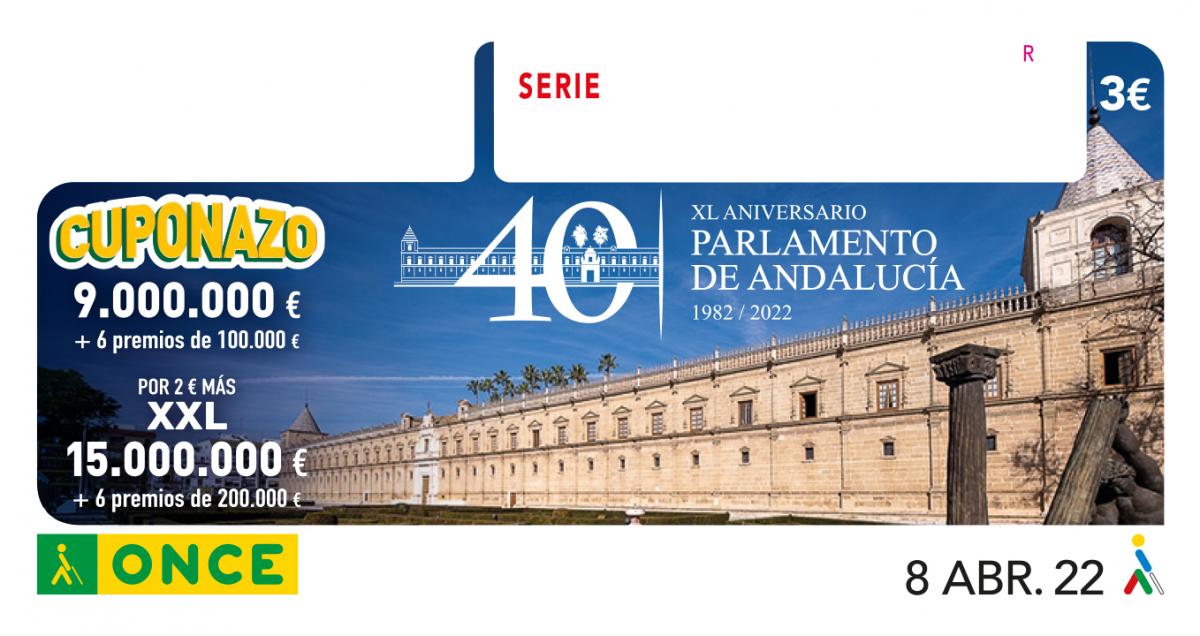 Sorteo del Cuponazo del 8 de abril, dedicado al 40 Aniversario de la constitución del Parlamento de Andalucía