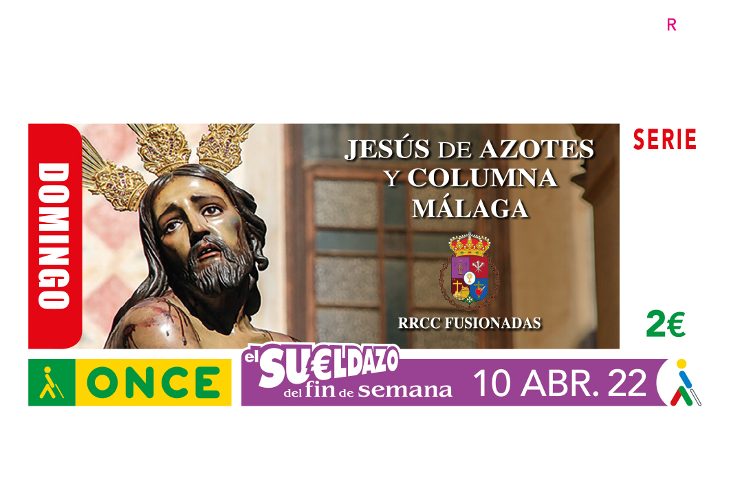 Sorteo del 10 de abril, Domingo de Ramos, dedicado a Jesús de Azotes y Columna, de Málaga