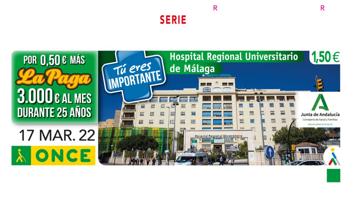 Sorteo del 17 de marzo, dedicado al Hospital Regional Universitario de Málaga