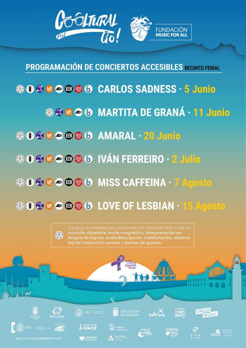 Cartel de la pogramación del Cooltural Go! de este verano en Almería