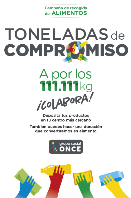 Cartel oficial de la campaña 'Toneladas de Compromiso' impulsada por el Grupo Social ONCE