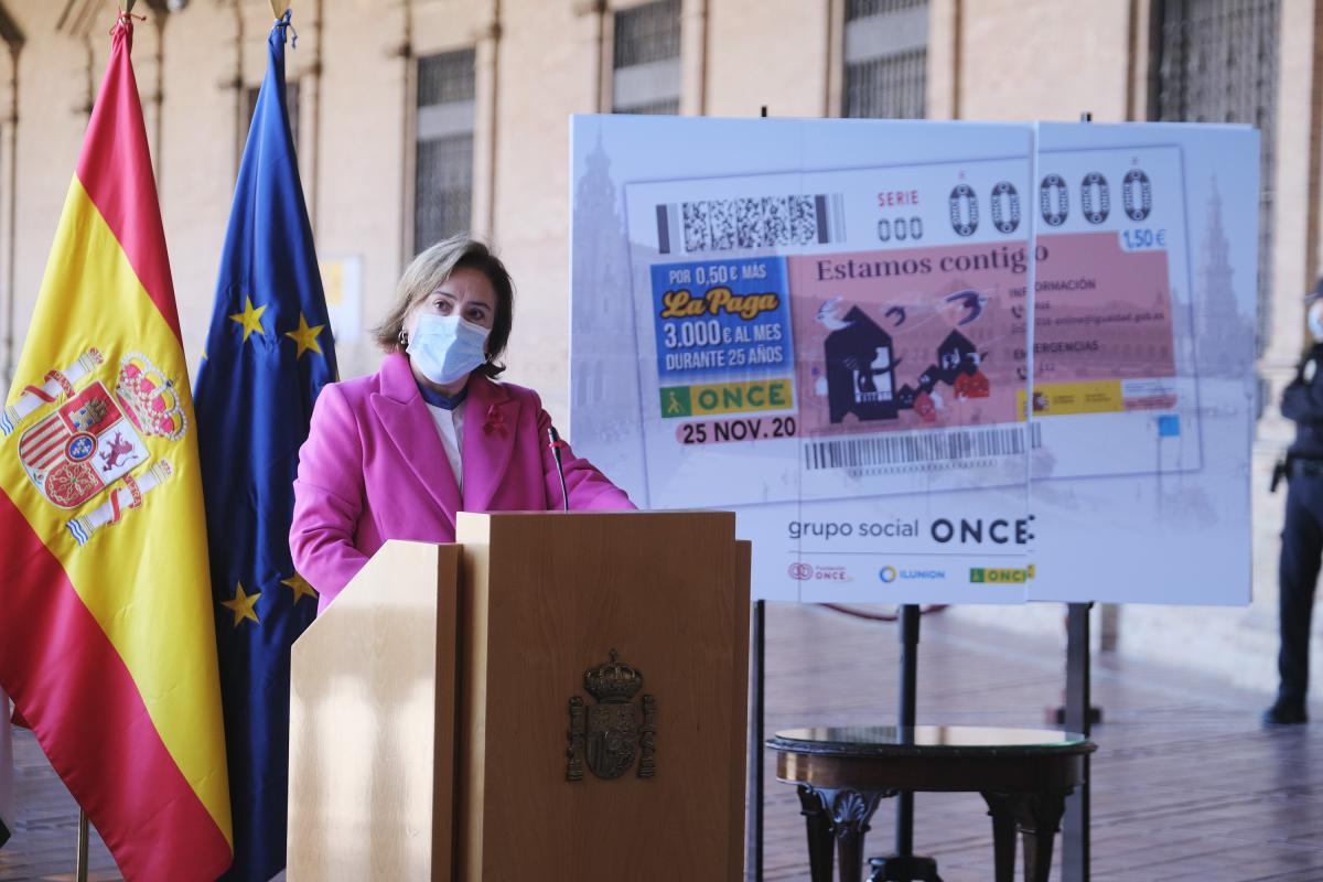 Sandra García agradeció a la ONCE su implicación en la movilización ciudadana contra la violencia de género