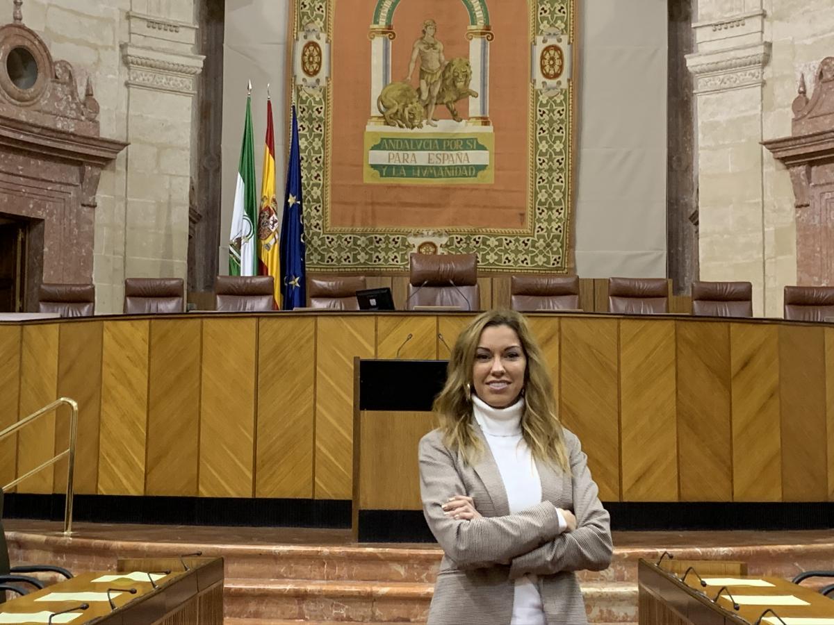 Mercedes López, en el Parlamento de Andalucía