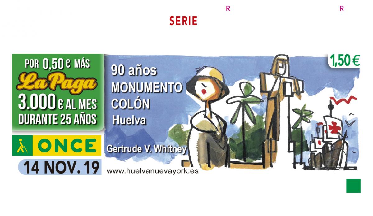 Sorteo del 14 de noviembre, dedicado a los 90 años del monumento a Colón en Huelva