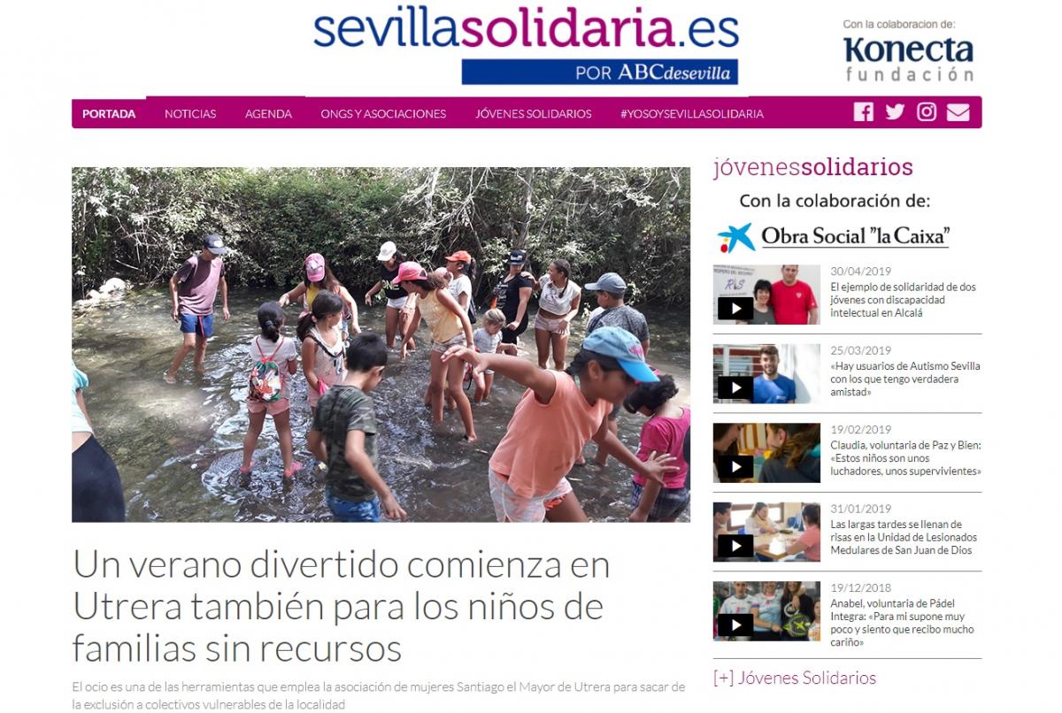 Portada de Sevilla Solidaria en ABC de Sevilla el día en que se hizo público el fallo de los Premios Solidarios