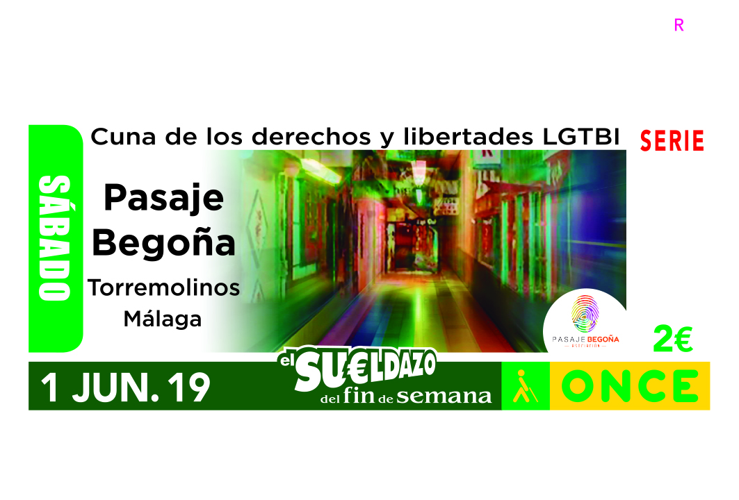 Sorteo del 1 de junio, dedicado al Pasaje Begoña de Torremolinos (Málaga), como cuna de los derechos LGTBI en Europa