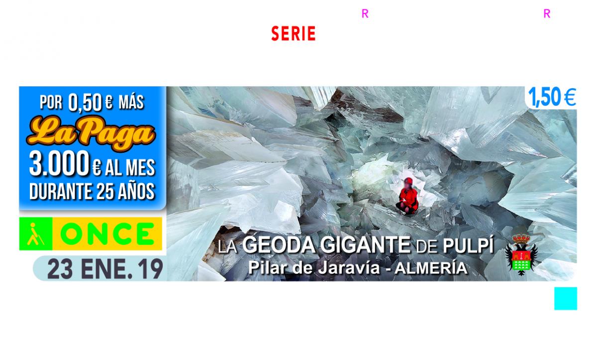 Sorteo del 23 de enero, dedicado a la Geoda Gigante de Pulpí (Almería)
