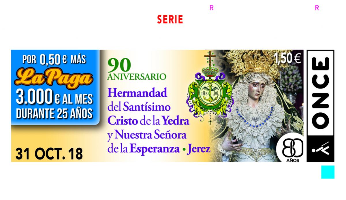 Sorteo del 31 de octubre, dedicado al 90 Aniversario de la Hermandad del Cristo de la Yedra de Jerez