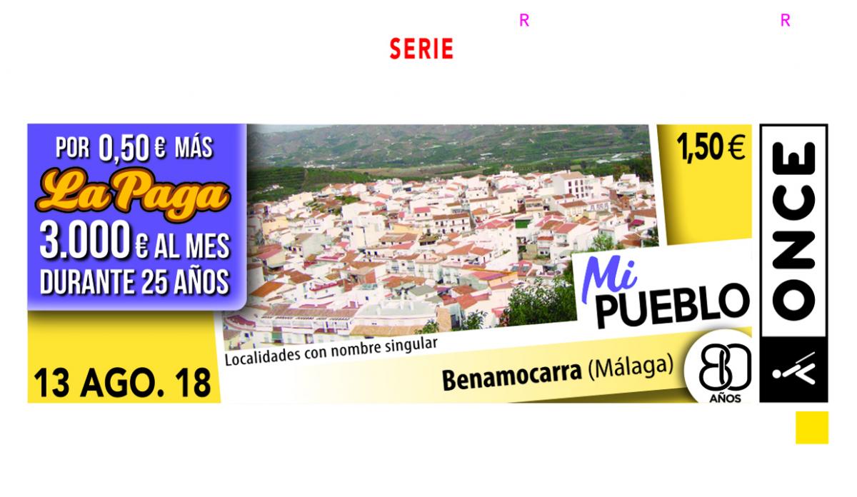 Sorteo del 13 de agosto, dedicado a la localidad malagueña de Benamocarra