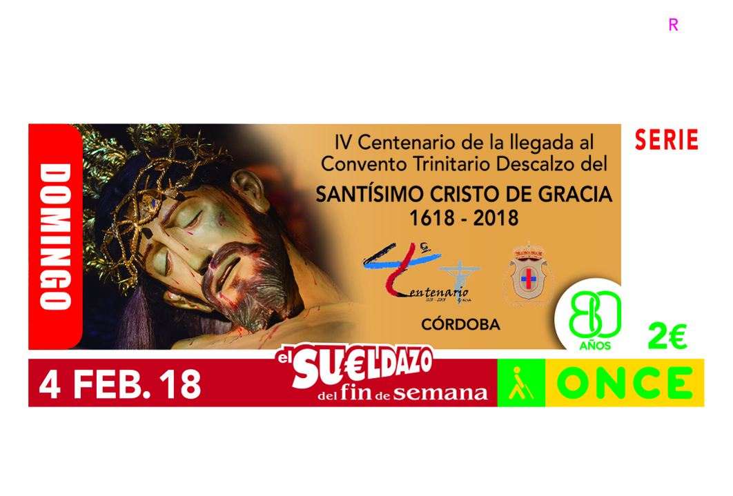 Sorteo del 4 de febrero, dedicado al Cristo de Gracia de Córdoba