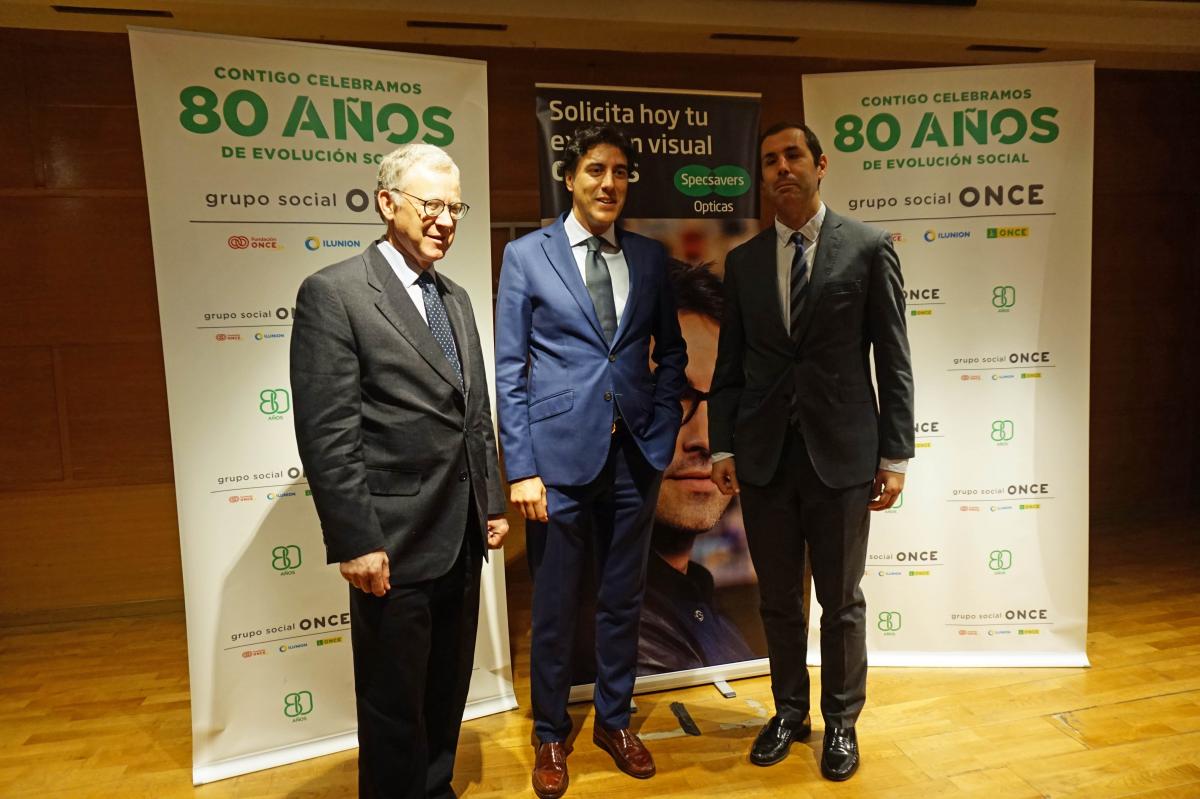 José Miguel Luque, Marcelo Rosado y José Ángel Moral, en la presentación de los resultados de la campaña