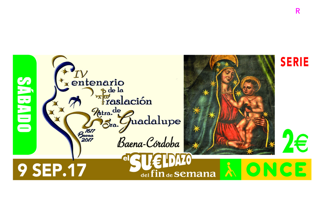 Sorteo del 9 de septiembre, dedicado a la virgen de Guadalupe de Baena (Córdoba)