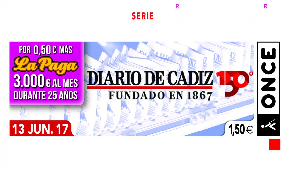 Sorteo del 13 de junio, dedicado al 150 Aniversario de Diario de Cádiz