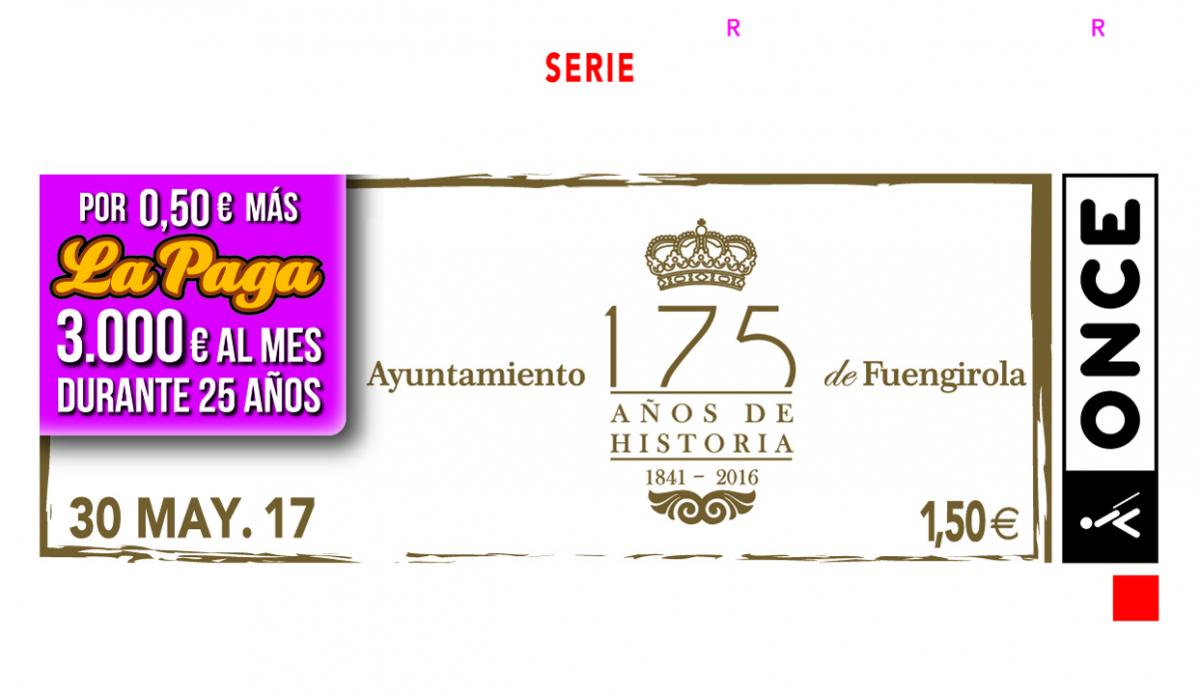 Cupón del 30 de mayo, dedicado al 75 aniversario de la constitución de Fuengirola como municipio