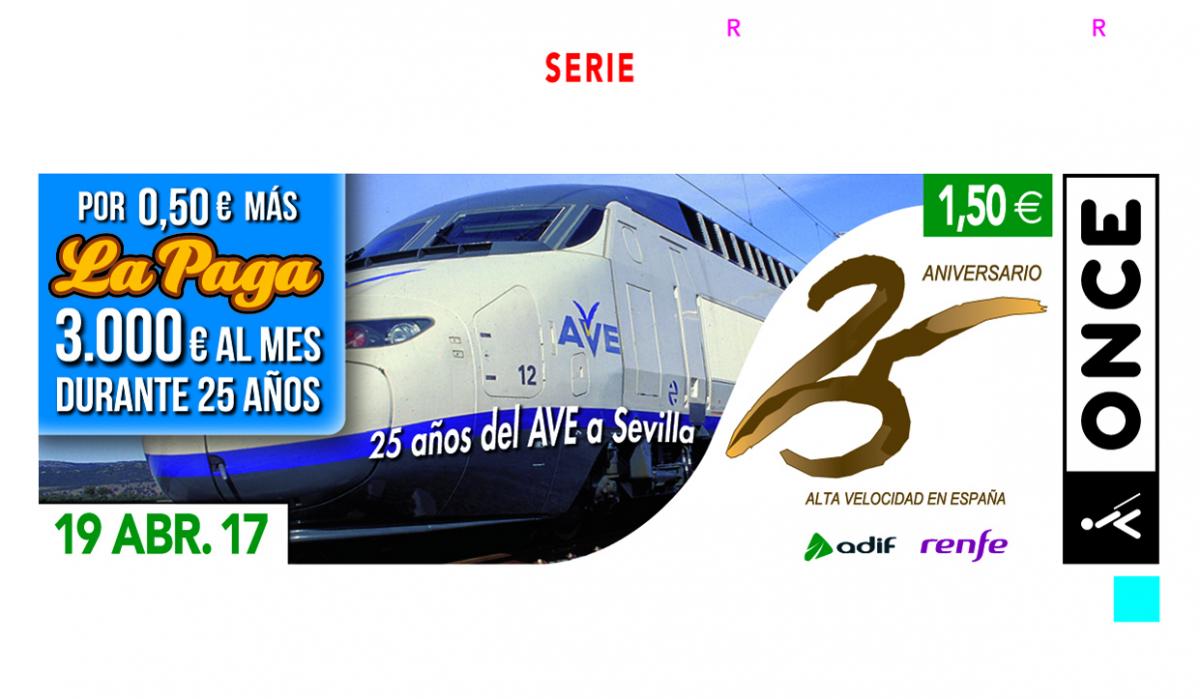 Cupón del 19 de abril, 25 aniversario del AVE Madrid-Sevilla