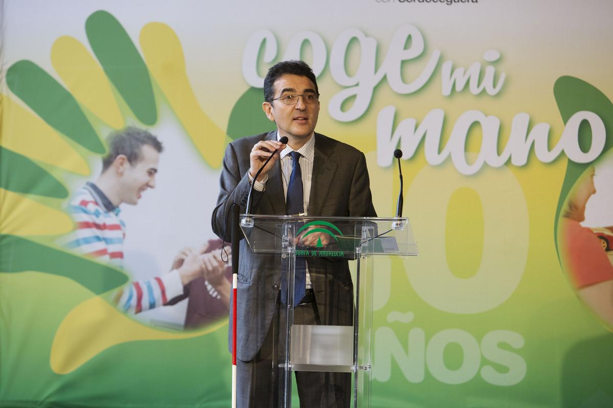 El presidente de FOAPS, Andrés Ramos, durante su intervención