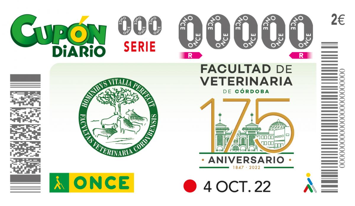 Sorteo del 4 de octubre, dedicado al 175 Aniversario de la Facultad de Veterinaria de Córdoba