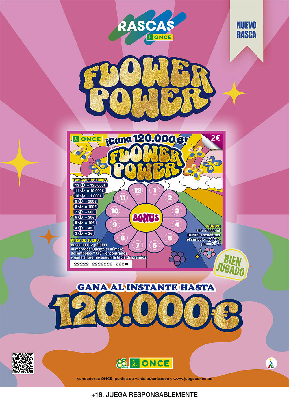 Cartel publicitario Rasca Flower Power (Abrir en nueva ventana)