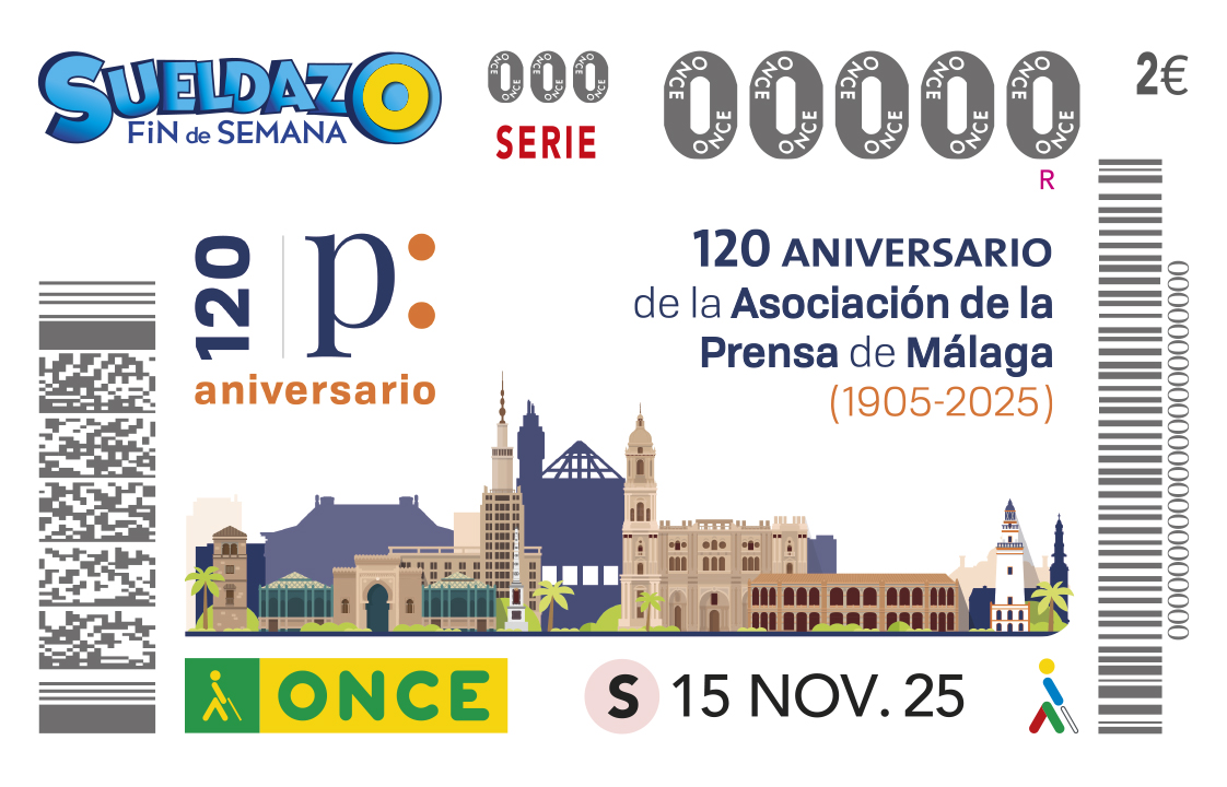 Sorteo del 15 de noviembre dedicado al 120 Aniversario de la Asociación de la Prensa de Málaga