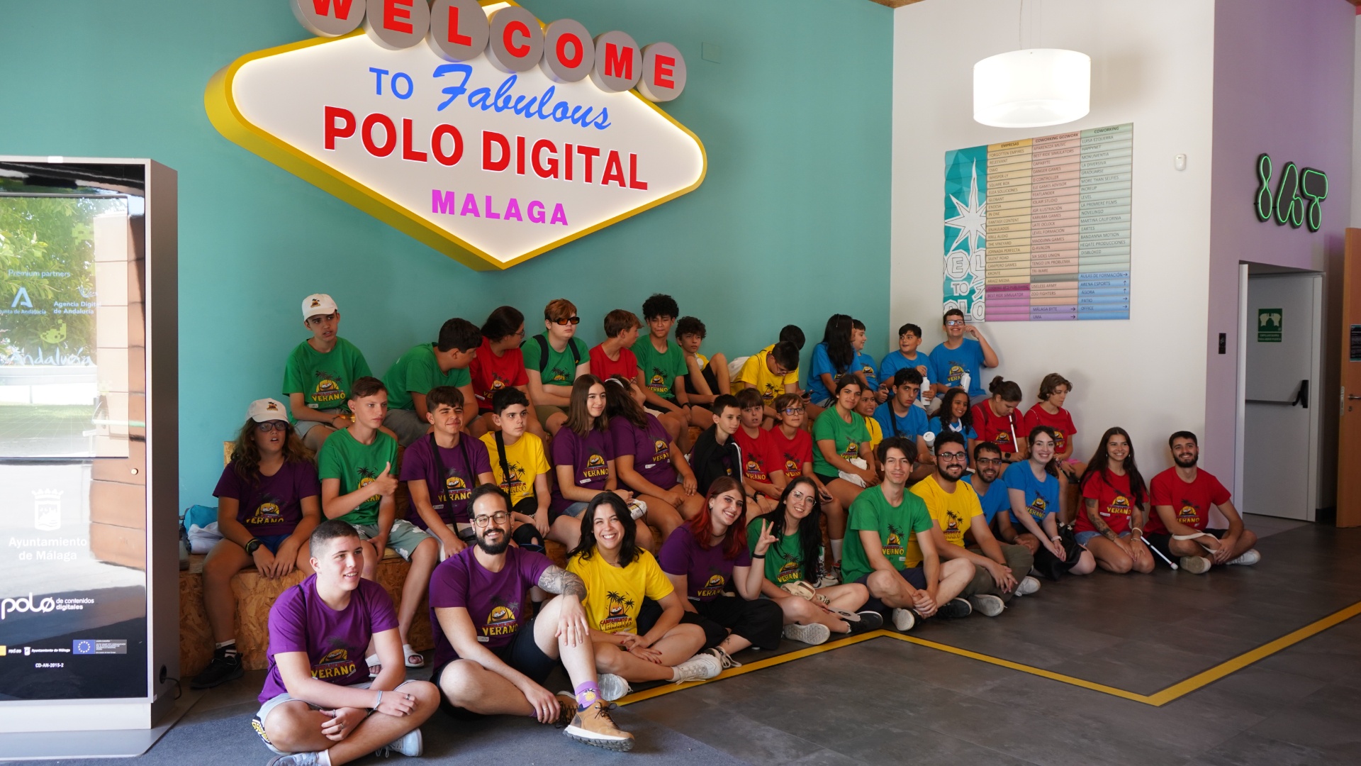 Los chicos del campamento, en la recepción del Polo Digital 