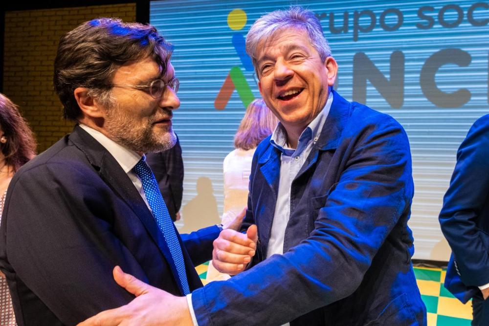 El director de Comunicación de la ONCE, Antonio Mayor, con el vicepresidente de la ONCE, Alberto Durán
