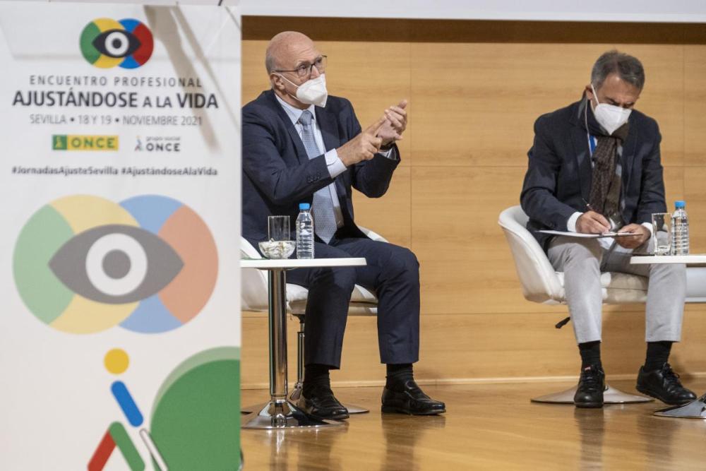 Antonio Cano, catedrático de Psicología por la Complutense, con Rafael Pallero, psicólogo asesor del Departamento de Autonomía Personal de la ONCE
