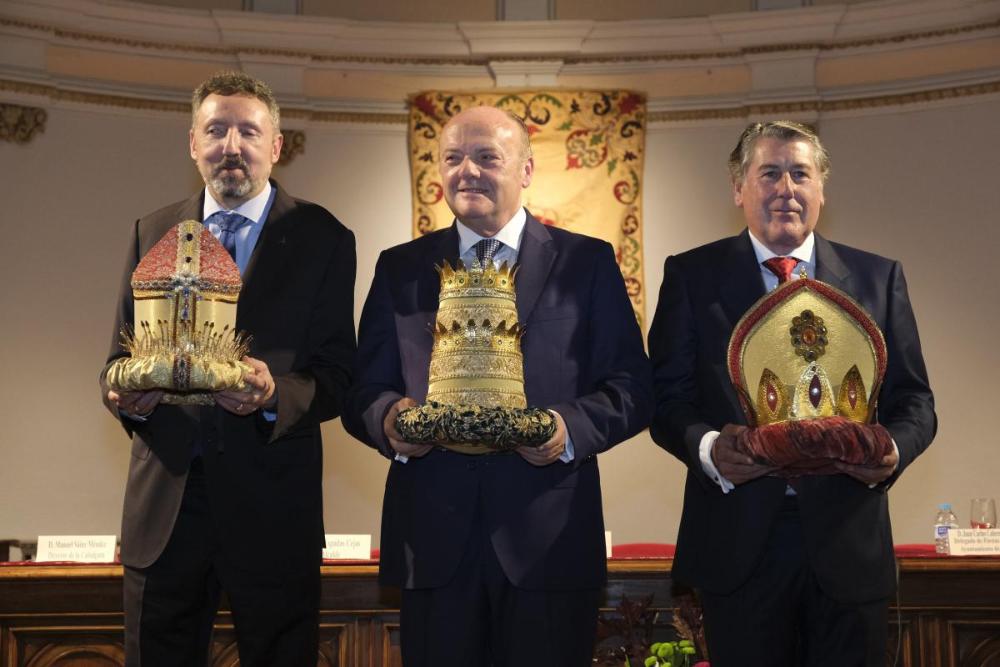 Los tres Reyes Magos de la Cabalgata del Ateneo, de izquierda a derecha, Cristóbal Martínez (Baltasar), Ángel Aguado (Gaspar) y Miguel Gallego (Melchor)