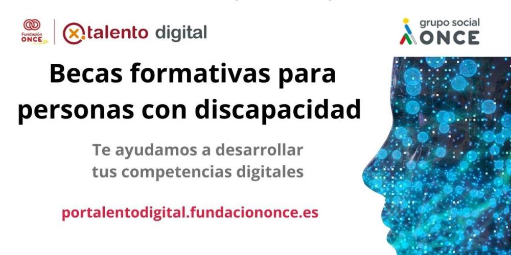 Imagen del cartel que anuncia las becas formativas de Fundación ONCE
