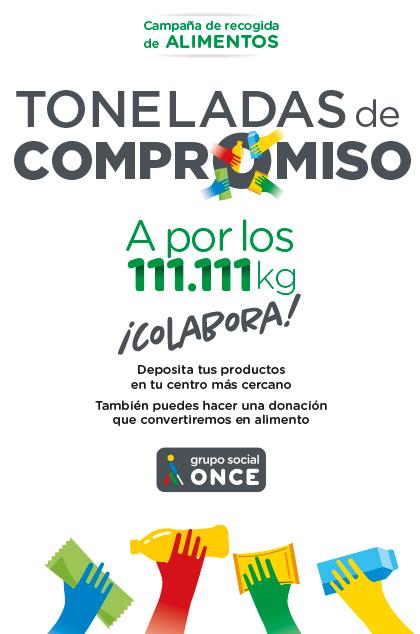 Cartel oficial de la campaña 'Toneladas de Compromiso' impulsada por el Grupo Social ONCE