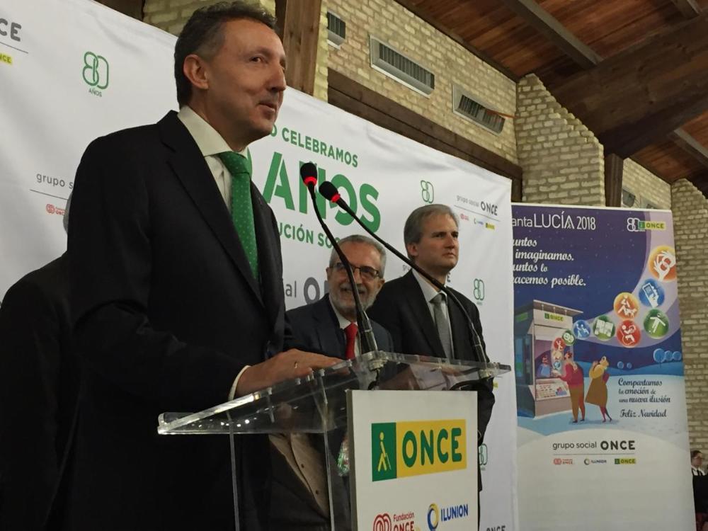 Cristóbal Martínez tuvo palabras de agradecimiento y felicitación para el conjunto de afiliados y trabajadores de la ONCE de Andalucía, Ceuta y Melilla