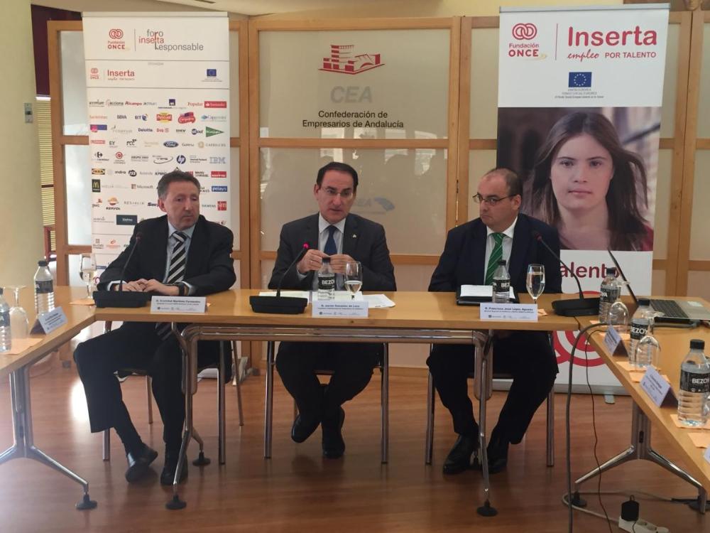 El presidente de la Patronal andaluza inauguró el Foro Inserta en la sede de la Confederación de Empresarios de Andalucía