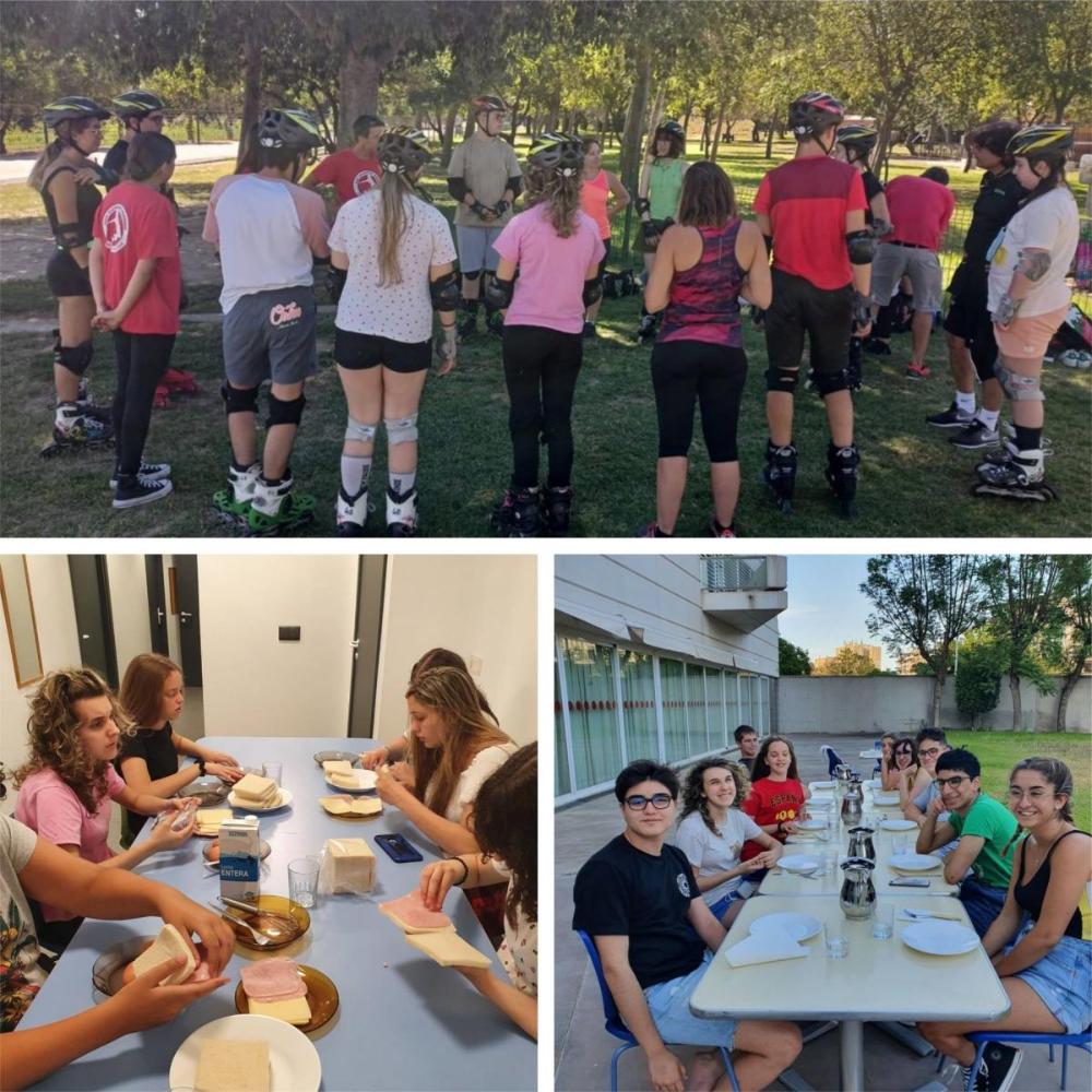 Taller de patines en el Parque del Alamillo, de cocina y cena en el patio del CRE de Sevilla