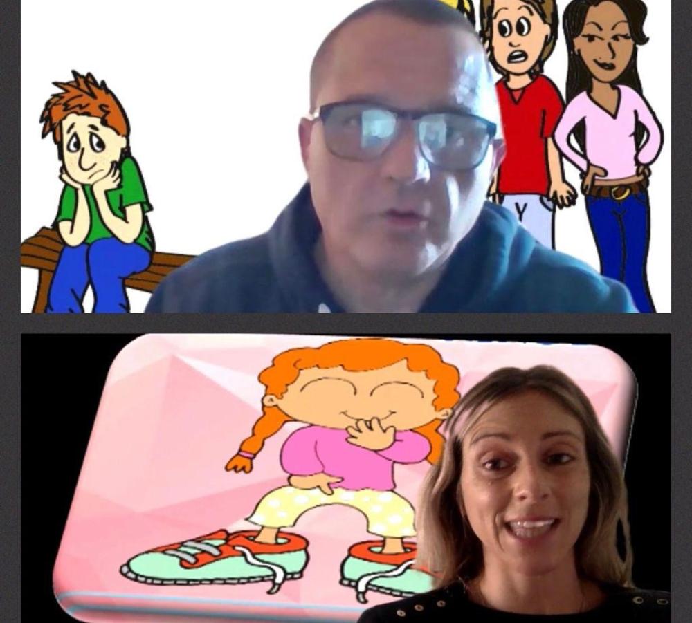 Profesionales educativos impartiendo los talleres de forma telemática