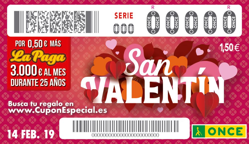 El sorteo de la ONCE del 14 de febrero tiene como protagonista el Día de los Enamorados