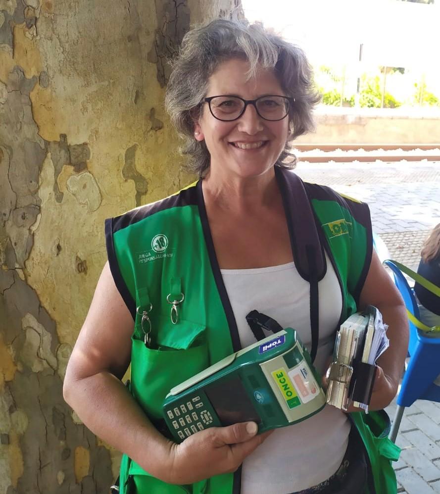 Ana Pérez, vendedora de la ONCE en Cortegana