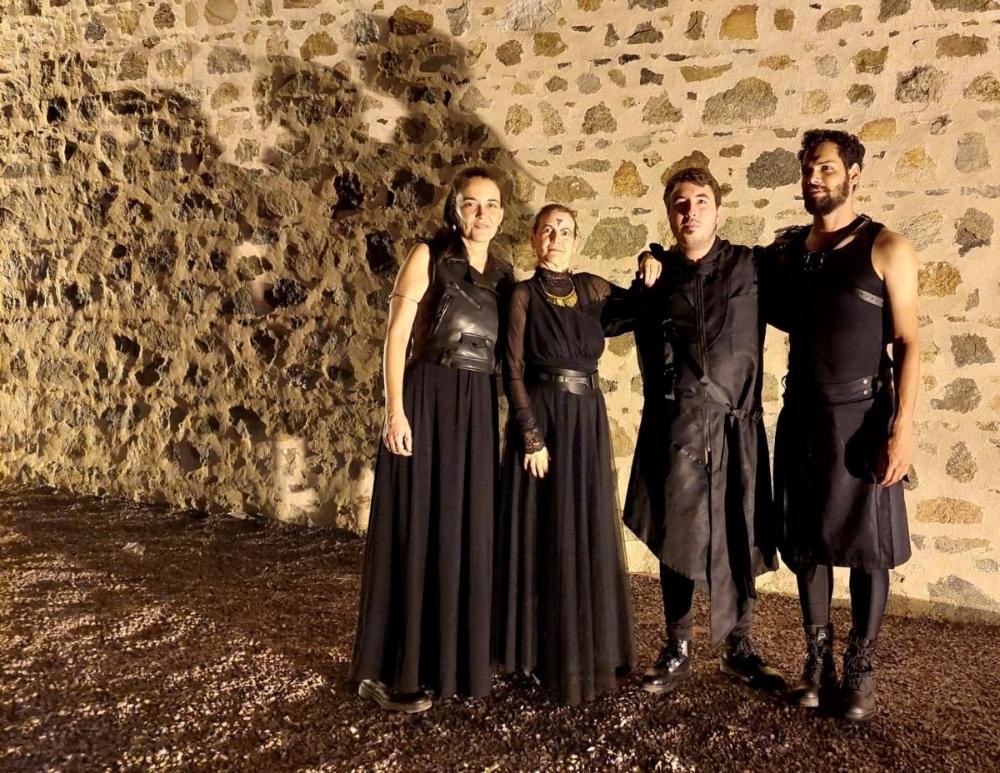 Ionut junto a compañeros de reparto en Mérida, Teresa Ollero, Emilia Bejarano y Pablo Martín