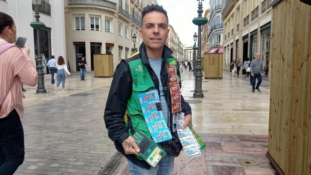Sergio Martín, vendedor de la ONCE en Málaga