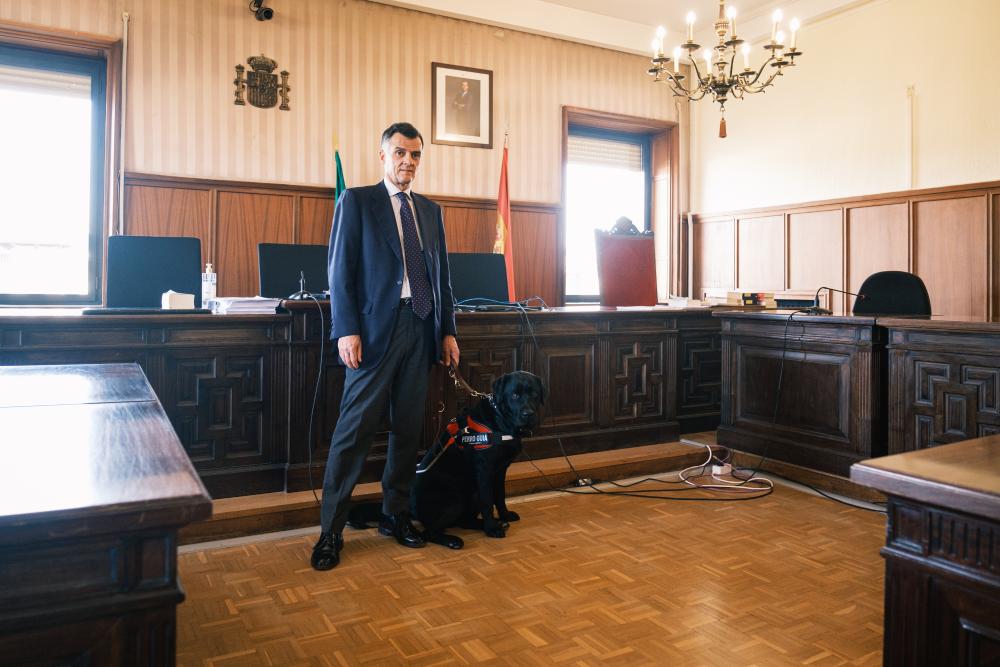 El juez en una sala de vistas