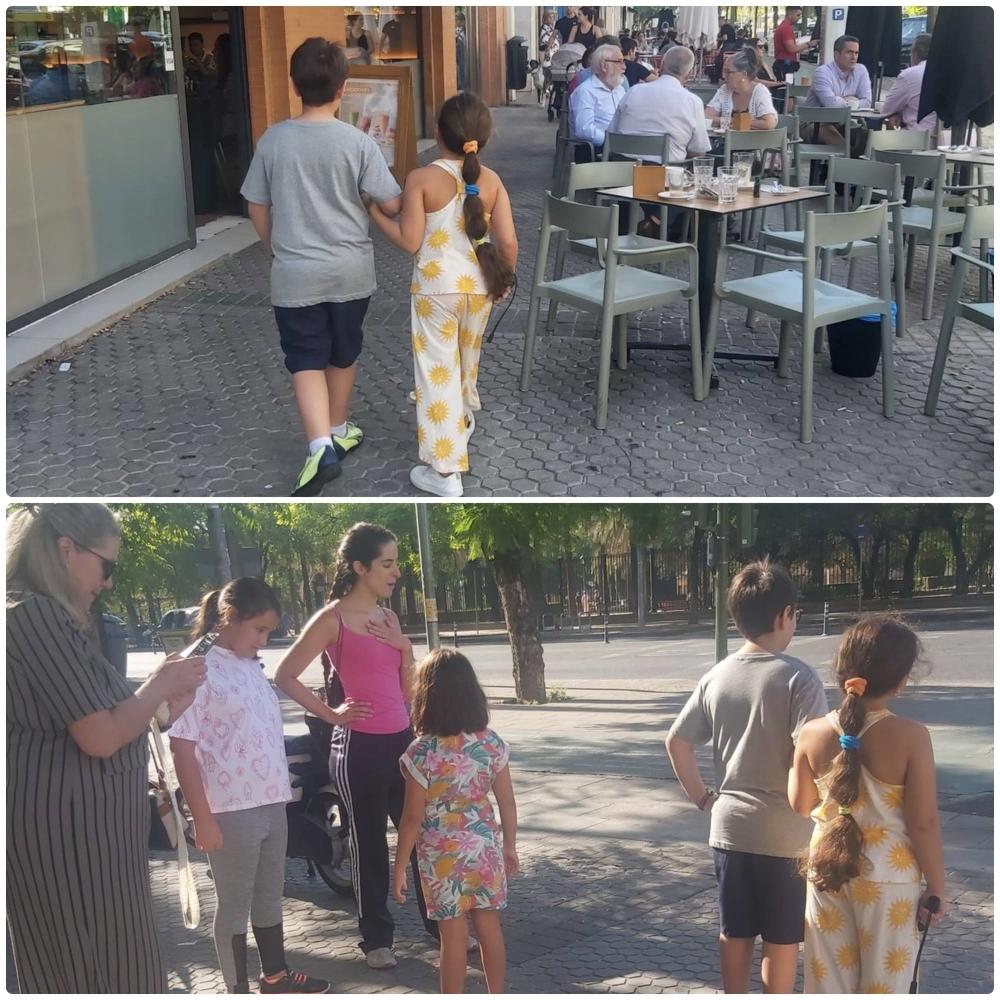 Sesión de competencia social en la calle